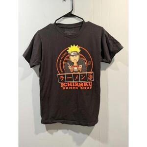 Mens Naruto T Shirt Size Small 34/36 Black Ramen Shop Print